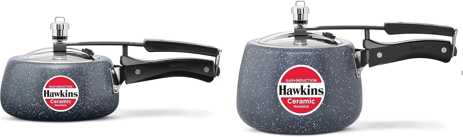 ست زودپز هندی/کنتورا هاوکینز با درب داخلی و روکش سرامیکی نچسب گرانیتی، خاکستری (1.5 لیتر و 3 لیتر) ست زودپز هندی/کنتورا هاوکینز با درب داخلی و روکش سرامیکی نچسب گرانیتی، خاکستری (1.5 لیتر و 3 لیتر)