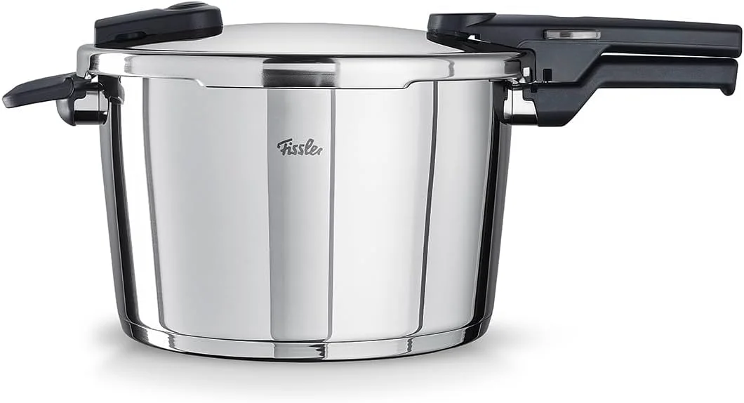 Fissler Vitaquick Pressure Cooker (8 L, Diameter 26 cm) Stainless Steel Pressure Cooker, 2 Cooking Levels, Made in Germany, Induction Fissler Vitaquick Pressure Cooker (8 L, Diameter 26 cm) Stainless Steel Pressure Cooker, 2 Cooking Levels, Made in Germany, Induction