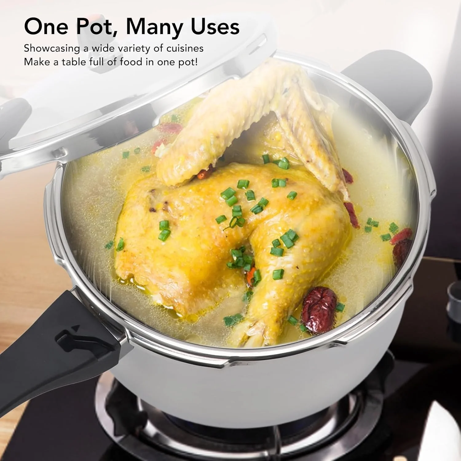 زودپز استیل ضد زنگ Luocute، قابلمه و تابه های 7 و 9 لیتری مناسب اجاق های القایی، زودپز بخار 80KPA برای پخت و پز سریع خانگی زودپز استیل ضد زنگ Luocute، قابلمه و تابه های 7 و 9 لیتری مناسب اجاق های القایی، زودپز بخار 80KPA برای پخت و پز سریع خانگی