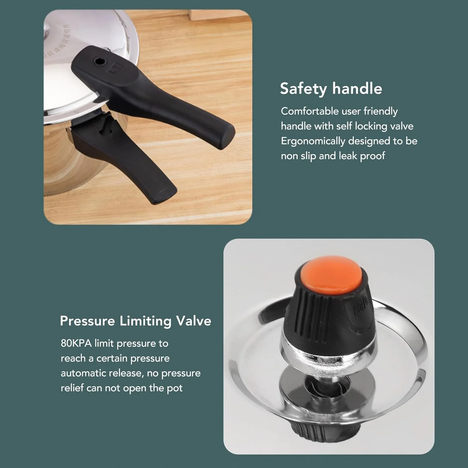 زودپز استیل ضد زنگ Dpofirs، زودپز فوق سریع، زودپزهای کوچک خانوادگی با دستگاه های دریچه فنری سازگار با اجاق گاز القایی (6 لیتر)