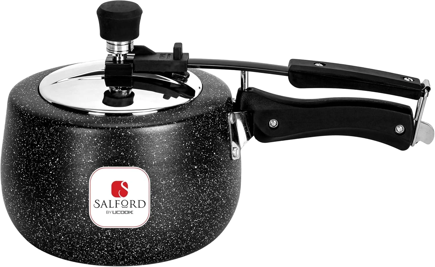 زودپز سرامیکی سالفورد بای یوکوک، درب داخلی محدب، مدل QPR، کف القایی، بدنه بیرونی مشکی خالدار، 3 لیتر زودپز سرامیکی سالفورد بای یوکوک، درب داخلی محدب، مدل QPR، کف القایی، بدنه بیرونی مشکی خالدار، 3 لیتر