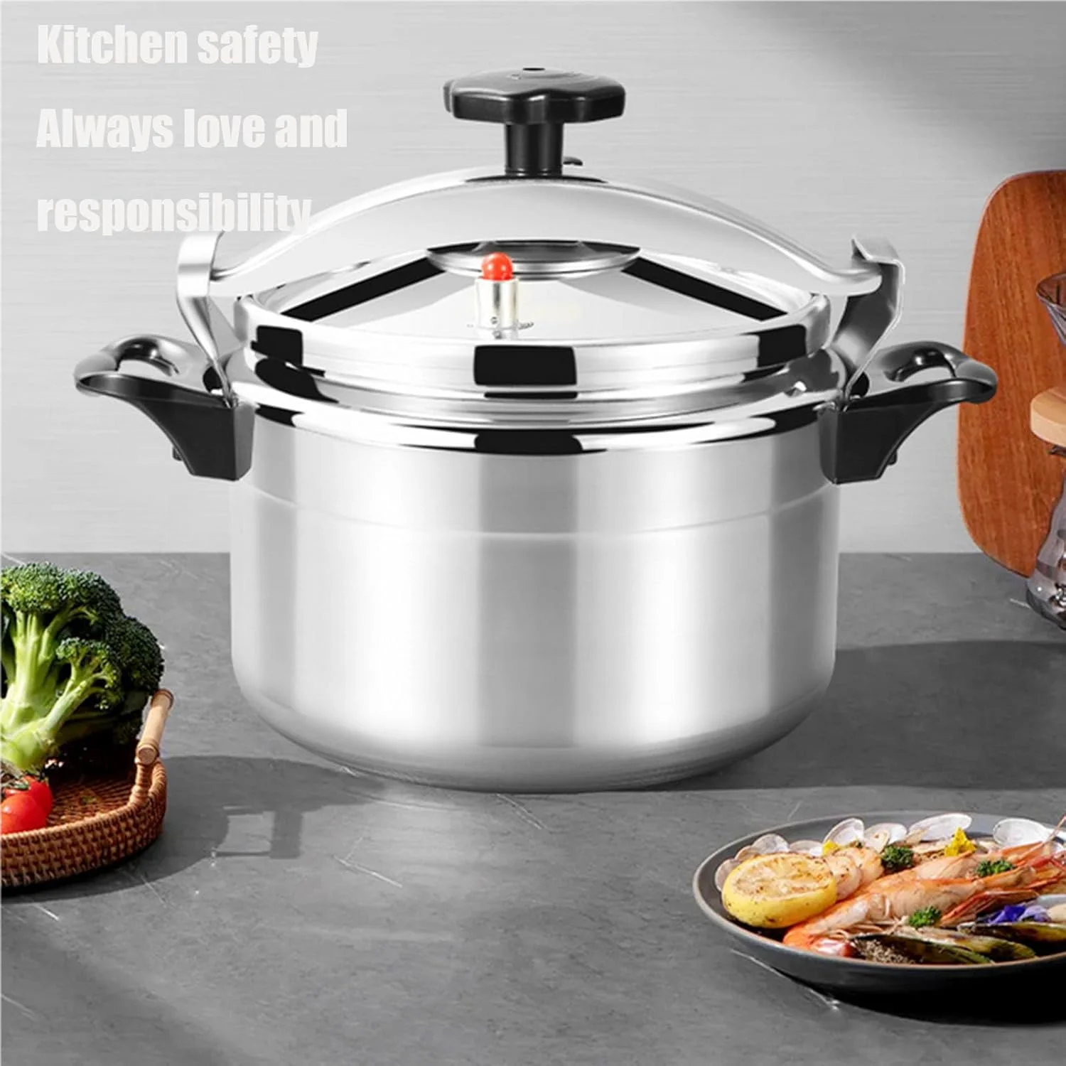 زودپز چند منظوره خانگی با ظرفیت بزرگ، زودپز استیل آلومینیومی ضخیم شده مناسب برای عروسی، جشن تولد، جشنواره ها، 2.5 لیتر