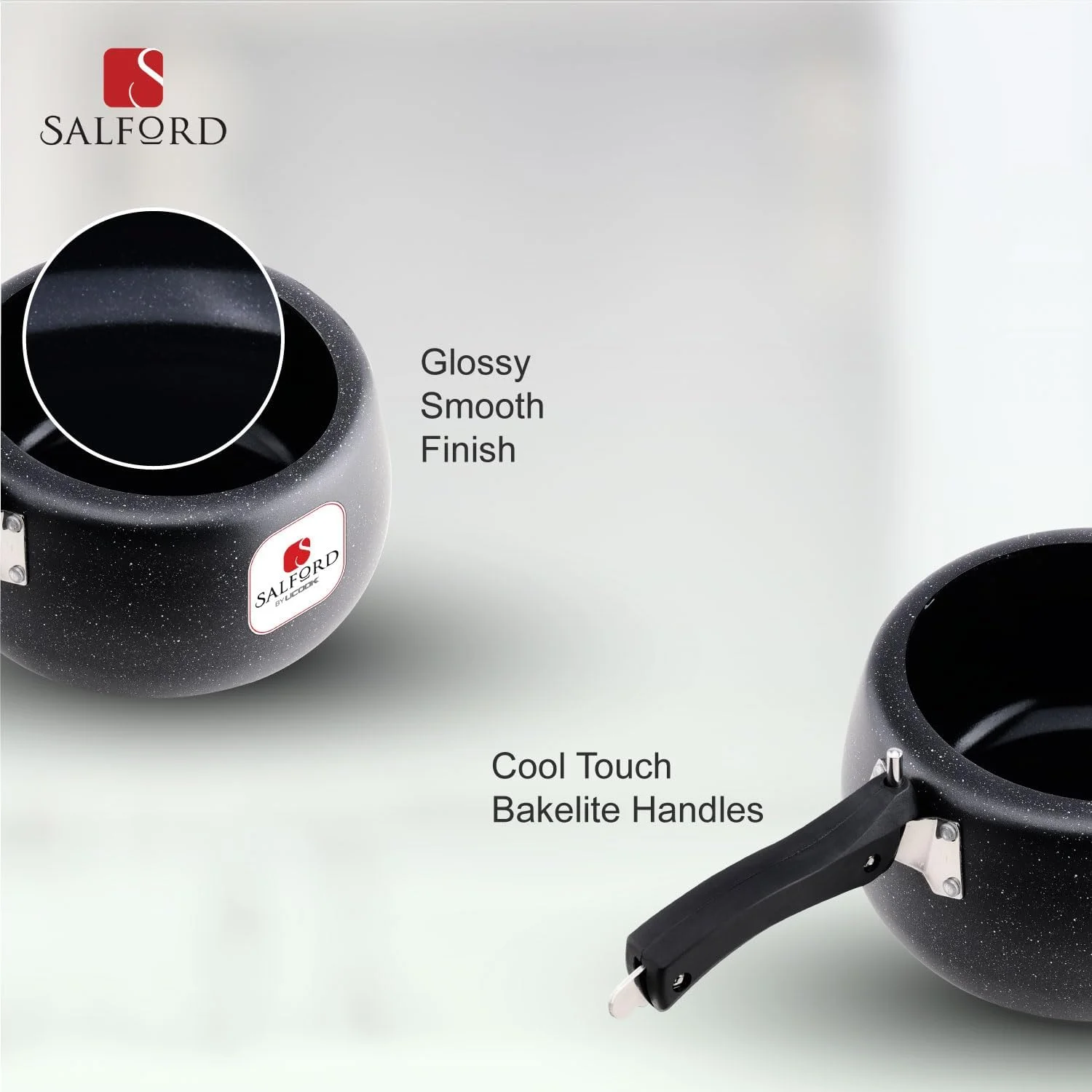 زودپز سرامیکی سالفورد بای یوکوک، درب داخلی محدب، مدل QPR، کف القایی، بدنه بیرونی مشکی خالدار، 3 لیتر زودپز سرامیکی سالفورد بای یوکوک، درب داخلی محدب، مدل QPR، کف القایی، بدنه بیرونی مشکی خالدار، 3 لیتر