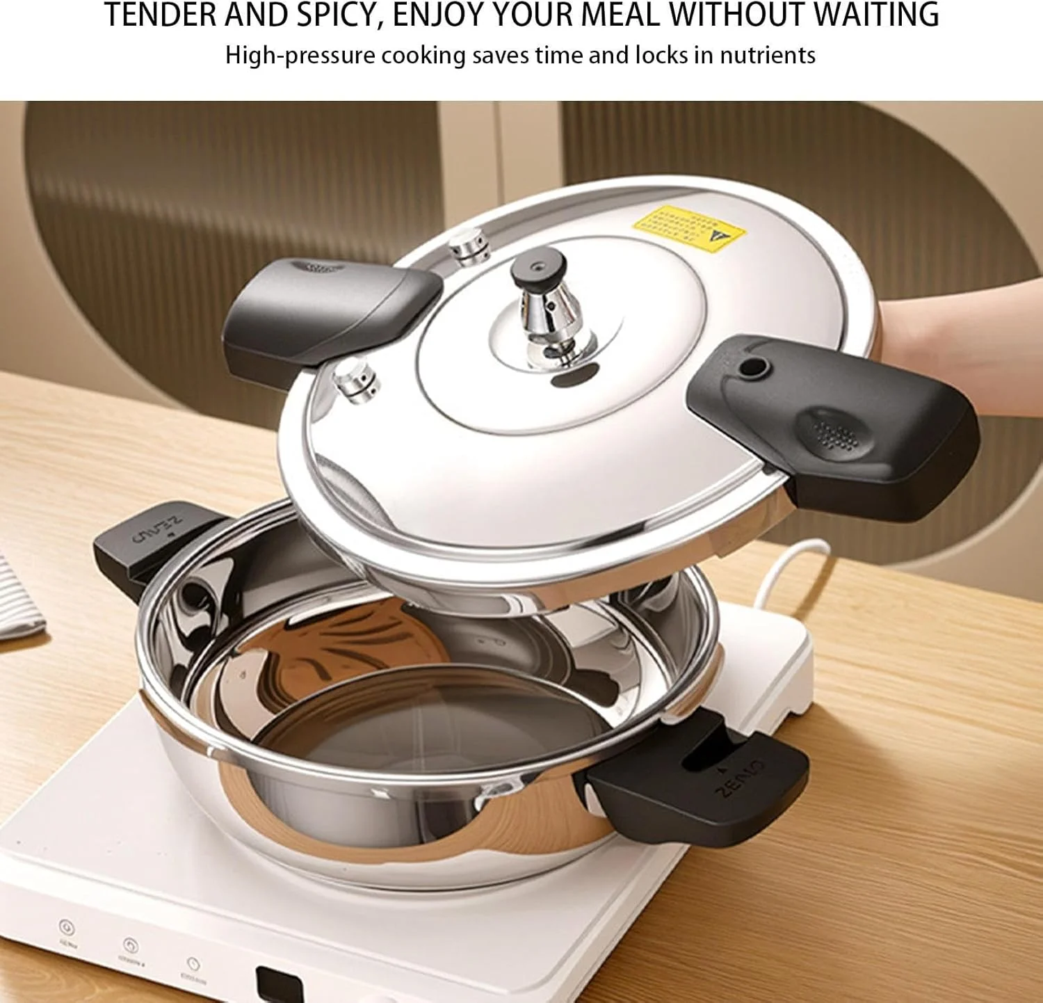 زودپز کوچک - دیگ زودپز خانگی 2 لیتری، ظروف استیل ضد زنگ برای آشپزخانه، رستوران، کمپینگ در فضای باز زودپز کوچک - دیگ زودپز خانگی 2 لیتری، ظروف استیل ضد زنگ برای آشپزخانه، رستوران، کمپینگ در فضای باز