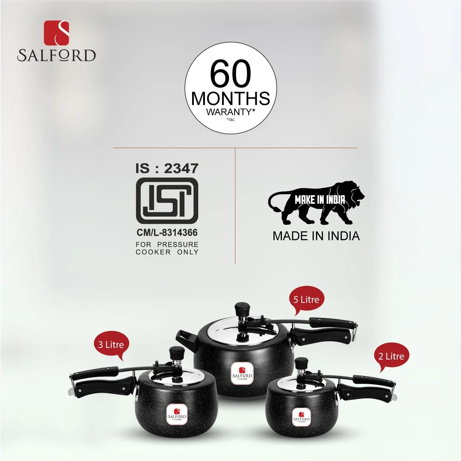 زودپز سرامیکی سالفورد بای یوکوک، درب داخلی محدب، مدل QPR، کف القایی، بدنه بیرونی مشکی خالدار، 3 لیتر زودپز سرامیکی سالفورد بای یوکوک، درب داخلی محدب، مدل QPR، کف القایی، بدنه بیرونی مشکی خالدار، 3 لیتر