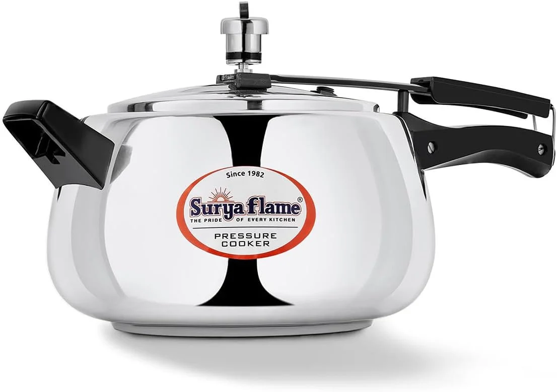 زودپز استیل سوریا فلیم 5 لیتری با درب داخلی، سازگار با گاز و القایی، دارای گواهی ISI (نقره ای) زودپز استیل سوریا فلیم 5 لیتری با درب داخلی، سازگار با گاز و القایی، دارای گواهی ISI (نقره ای)