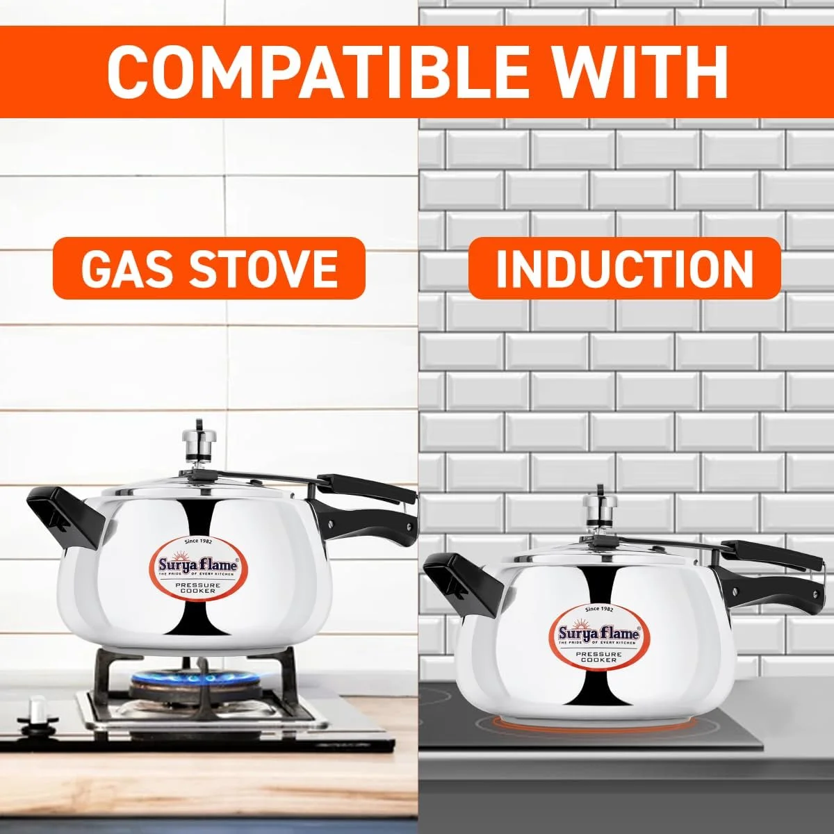 زودپز استیل سوریا فلیم 5 لیتری با درب داخلی، سازگار با گاز و القایی، دارای گواهی ISI (نقره ای) زودپز استیل سوریا فلیم 5 لیتری با درب داخلی، سازگار با گاز و القایی، دارای گواهی ISI (نقره ای)