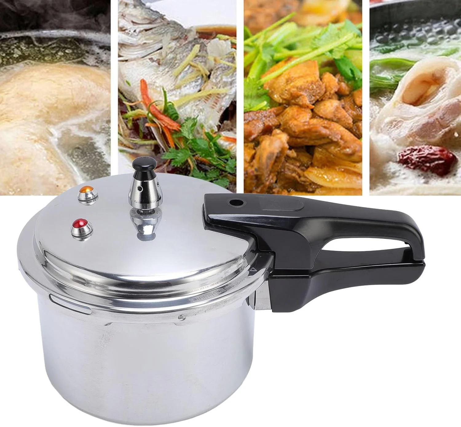 زودپز روگازی آلومینیومی، قابلمه زودپز آلیاژ آلومینیوم ضد انفجار با ظرفیت بزرگ برای اجاق گاز، اجاق های القایی برقی، ظروف آشپزی (24CM/7L) زودپز روگازی آلومینیومی، قابلمه زودپز آلیاژ آلومینیوم ضد انفجار با ظرفیت بزرگ برای اجاق گاز، اجاق های القایی برقی، ظروف آشپزی (24CM/7L)