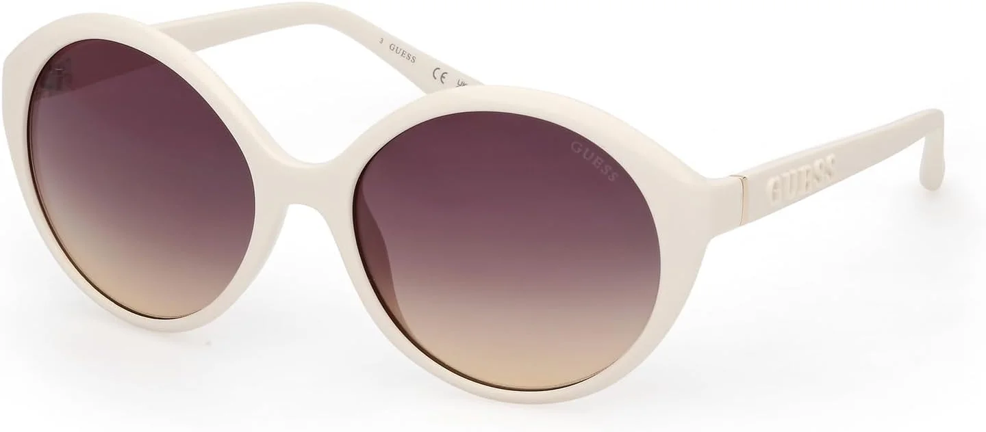 عینک آفتابی زنانه گس GU0015521B57 با فریم بیضی پلاستیکی سفید و محافظت UV