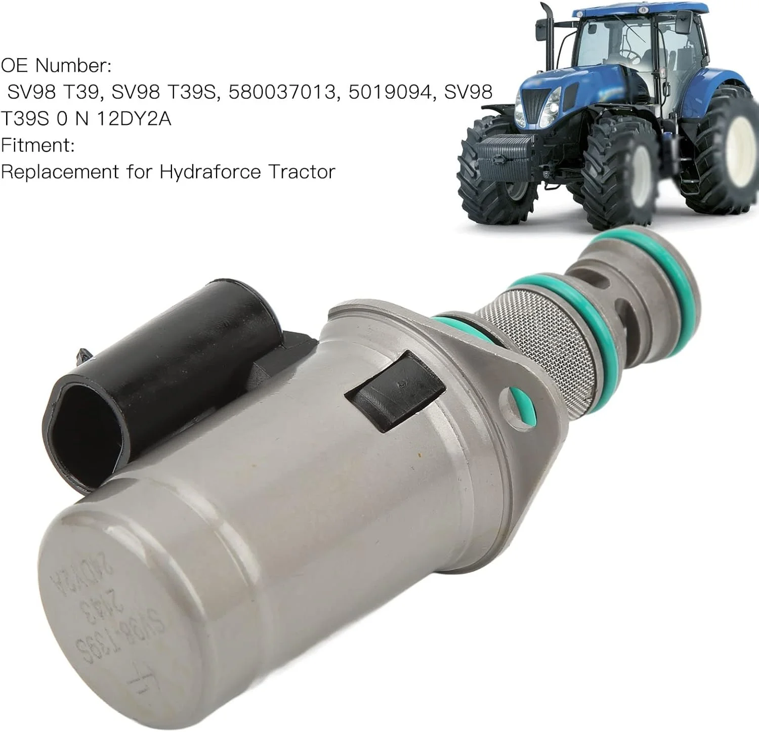 شیر برقی هیدرولیک پمپ هیدرولیک مدل SV98 T39، شیر مغناطیسی الکترومغناطیسی جایگزین برای تراکتور هیدرافورس (24 ولت) شیر برقی هیدرولیک پمپ هیدرولیک مدل SV98 T39، شیر مغناطیسی الکترومغناطیسی جایگزین برای تراکتور هیدرافورس (24 ولت)