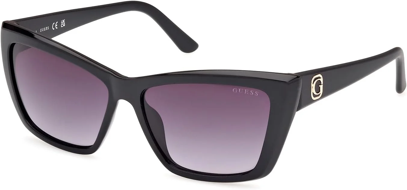 عینک آفتابی زنانه GUESS مدل GU0009801B55، مشکی براق، 55 میلی متر، محافظت در برابر اشعه UV عینک آفتابی زنانه GUESS مدل GU0009801B55، مشکی براق، 55 میلی متر، محافظت در برابر اشعه UV