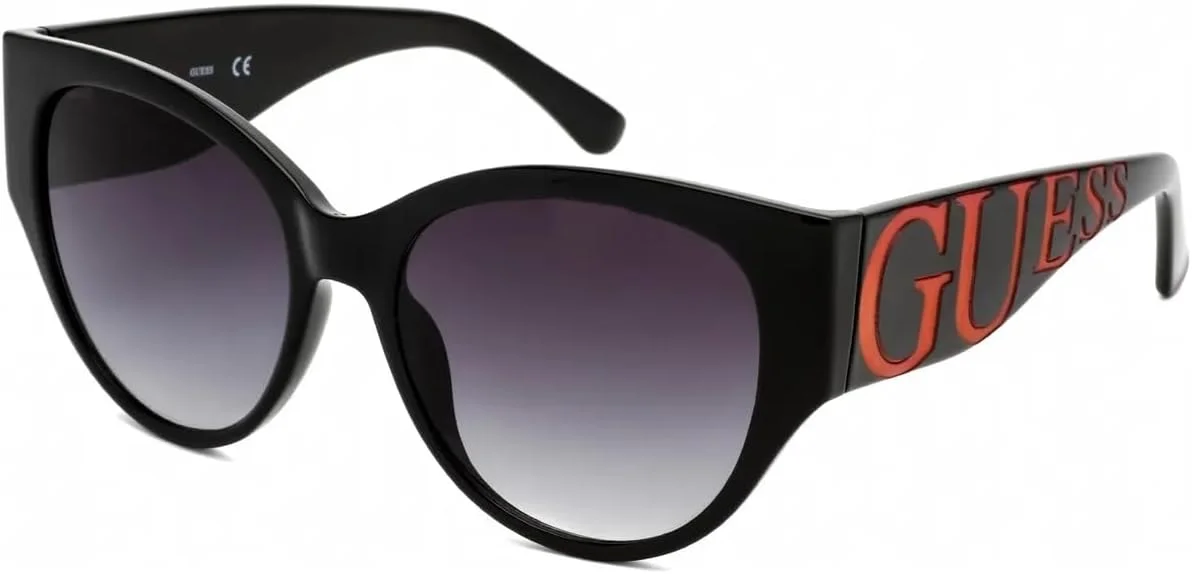 عینک آفتابی زنانه چشم گربه ای حدس، مشکی براق با لنز دودی تدریجی GF6118 01B سایز لنز: 55 میلی متر