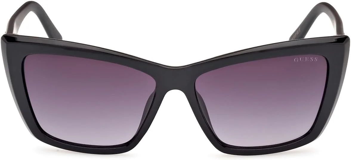 عینک آفتابی زنانه GUESS مدل GU0009801B55، مشکی براق، 55 میلی متر، محافظت در برابر اشعه UV