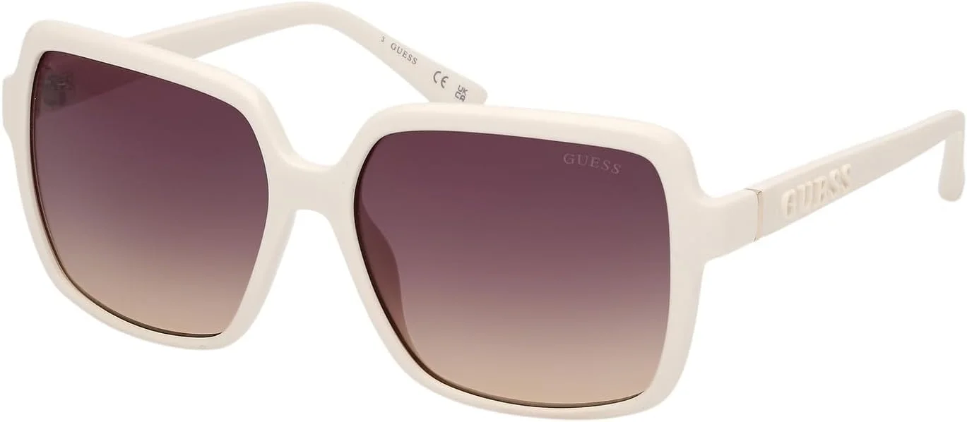 عینک آفتابی زنانه GUESS GU0015721B57 با فریم مربعی پلاستیکی سفید و محافظت در برابر اشعه UV عینک آفتابی زنانه GUESS GU0015721B57 با فریم مربعی پلاستیکی سفید و محافظت در برابر اشعه UV