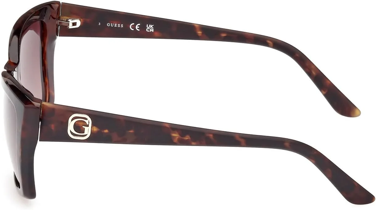 عینک آفتابی زنانه GUESS مدل GU0009852F55 با محافظت UV، هاوانای تیره، 55 میلی‌متر