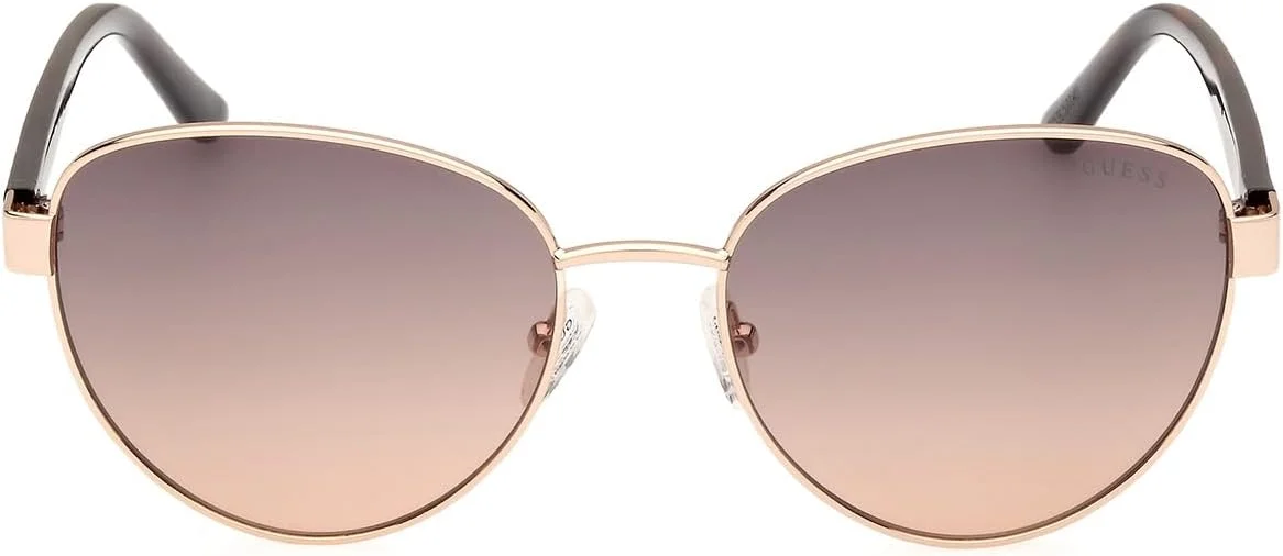 عینک آفتابی زنانه GUESS مدل GU0010132F55، طلایی کم رنگ براق، 55 میلی متر، محافظت در برابر اشعه UV