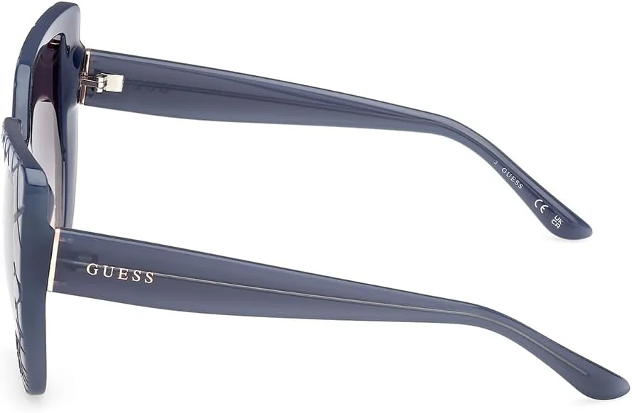 عینک آفتابی زنانه گس GU0015384B55 با فریم کامل نامتقارن پلاستیکی آبی و محافظت UV