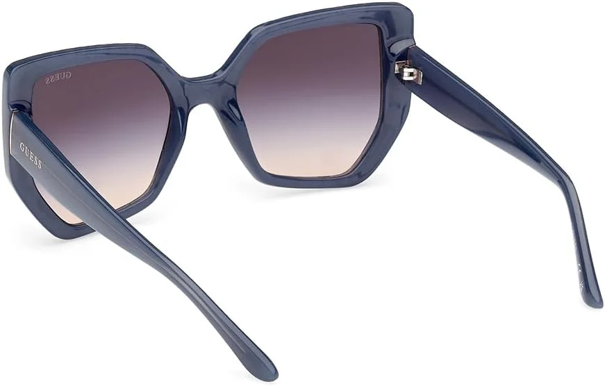 عینک آفتابی زنانه گس GU0015384B55 با فریم کامل نامتقارن پلاستیکی آبی و محافظت UV