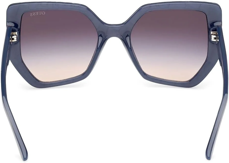 عینک آفتابی زنانه گس GU0015384B55 با فریم کامل نامتقارن پلاستیکی آبی و محافظت UV