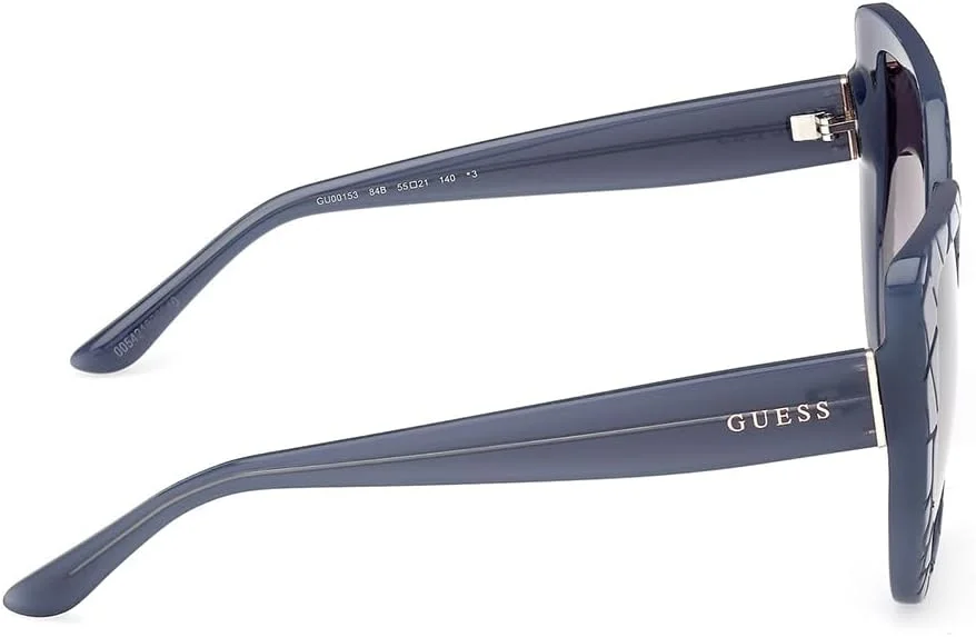 عینک آفتابی زنانه گس GU0015384B55 با فریم کامل نامتقارن پلاستیکی آبی و محافظت UV