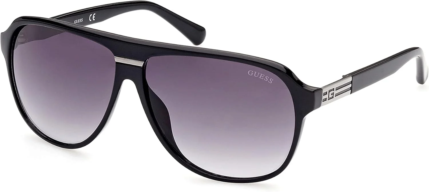 عینک آفتابی مردانه GUESS مدل GU0003901B61 با محافظت UV، مشکی براق، 61 میلی متر عینک آفتابی مردانه GUESS مدل GU0003901B61 با محافظت UV، مشکی براق، 61 میلی متر