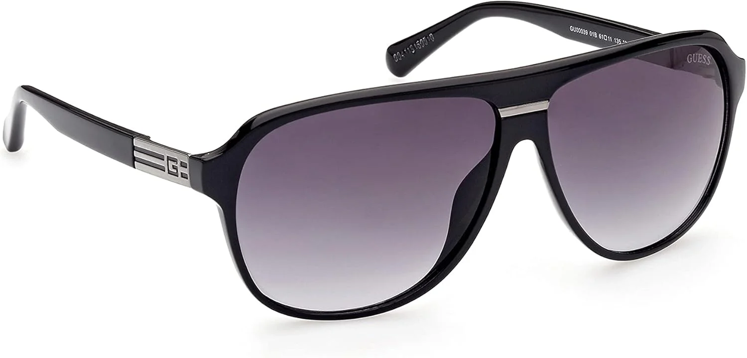 عینک آفتابی مردانه GUESS مدل GU0003901B61 با محافظت UV، مشکی براق، 61 میلی متر عینک آفتابی مردانه GUESS مدل GU0003901B61 با محافظت UV، مشکی براق، 61 میلی متر