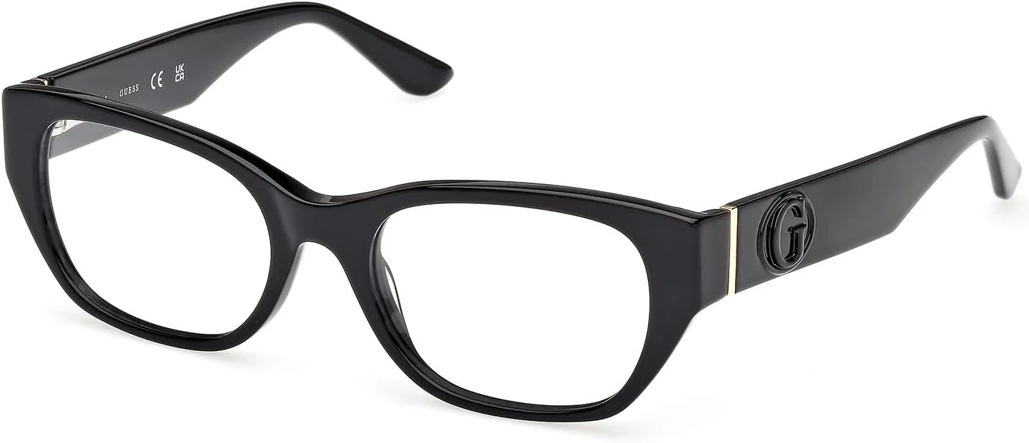 عینک زنانه مشکی براق GUESS GU50304 001 سایز 50/18/140