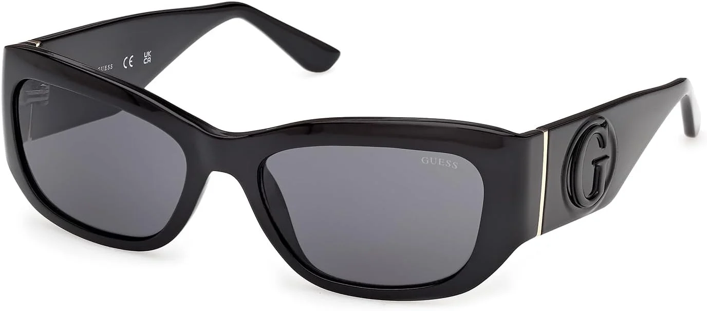 عینک آفتابی زنانه GUESS GU00253 01A مشکی براق 56/18/135