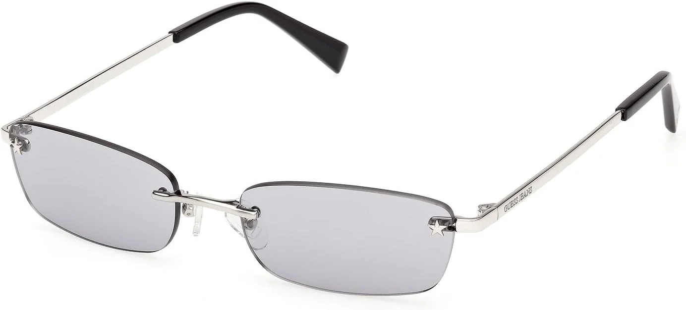 عینک آفتابی فلزی مربعی پلاریزه GUESS، نیکلتین روشن براق، 55 میلی متر