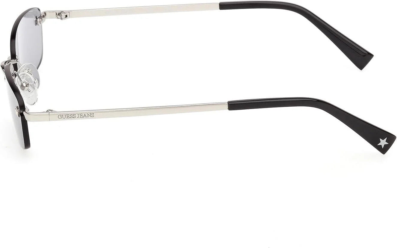 عینک آفتابی فلزی مربعی پلاریزه GUESS، نیکلتین روشن براق، 55 میلی متر