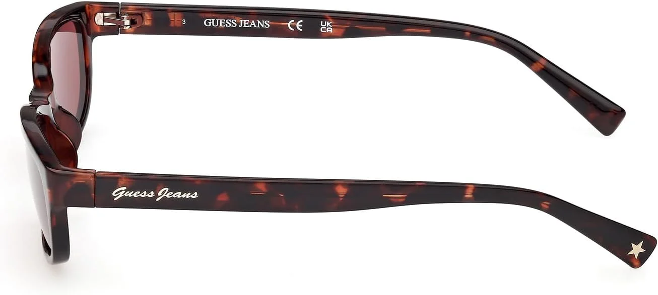 عینک آفتابی زنانه GUESS مدل تزریقی، مربعی پلاریزه، هاوانای تیره، 55 میلی متر
