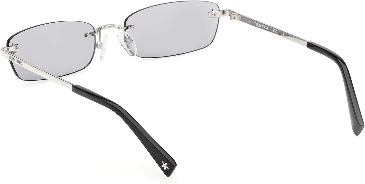 عینک آفتابی فلزی مربعی پلاریزه GUESS، نیکلتین روشن براق، 55 میلی متر