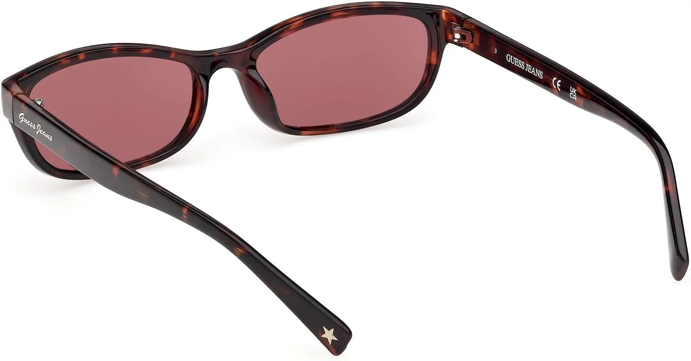 عینک آفتابی زنانه GUESS مدل تزریقی، مربعی پلاریزه، هاوانای تیره، 55 میلی متر