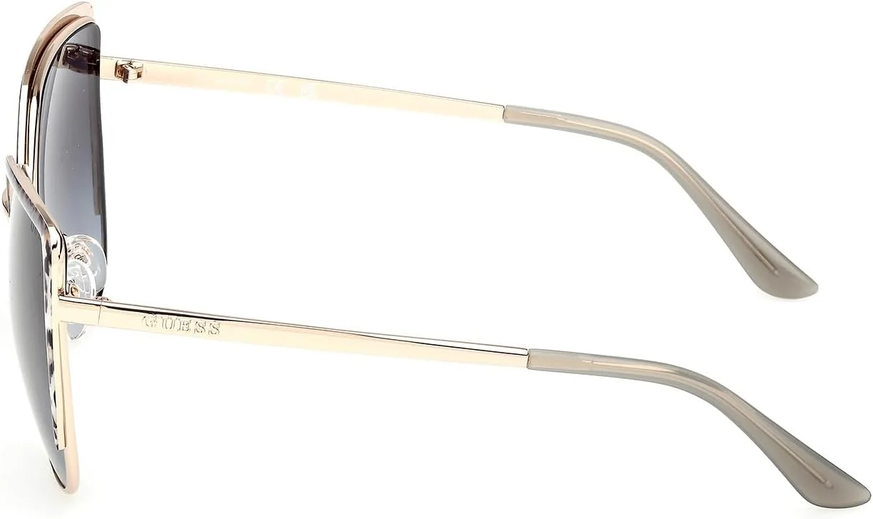 عینک آفتابی زنانه گربه ای فلزی طلایی کم رنگ براق گس