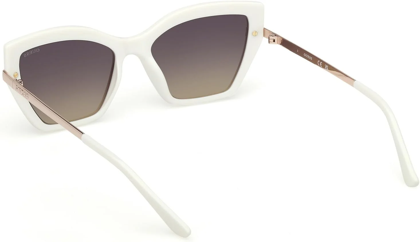 عینک آفتابی زنانه مستطیلی پلاستیکی براق عاجی گس