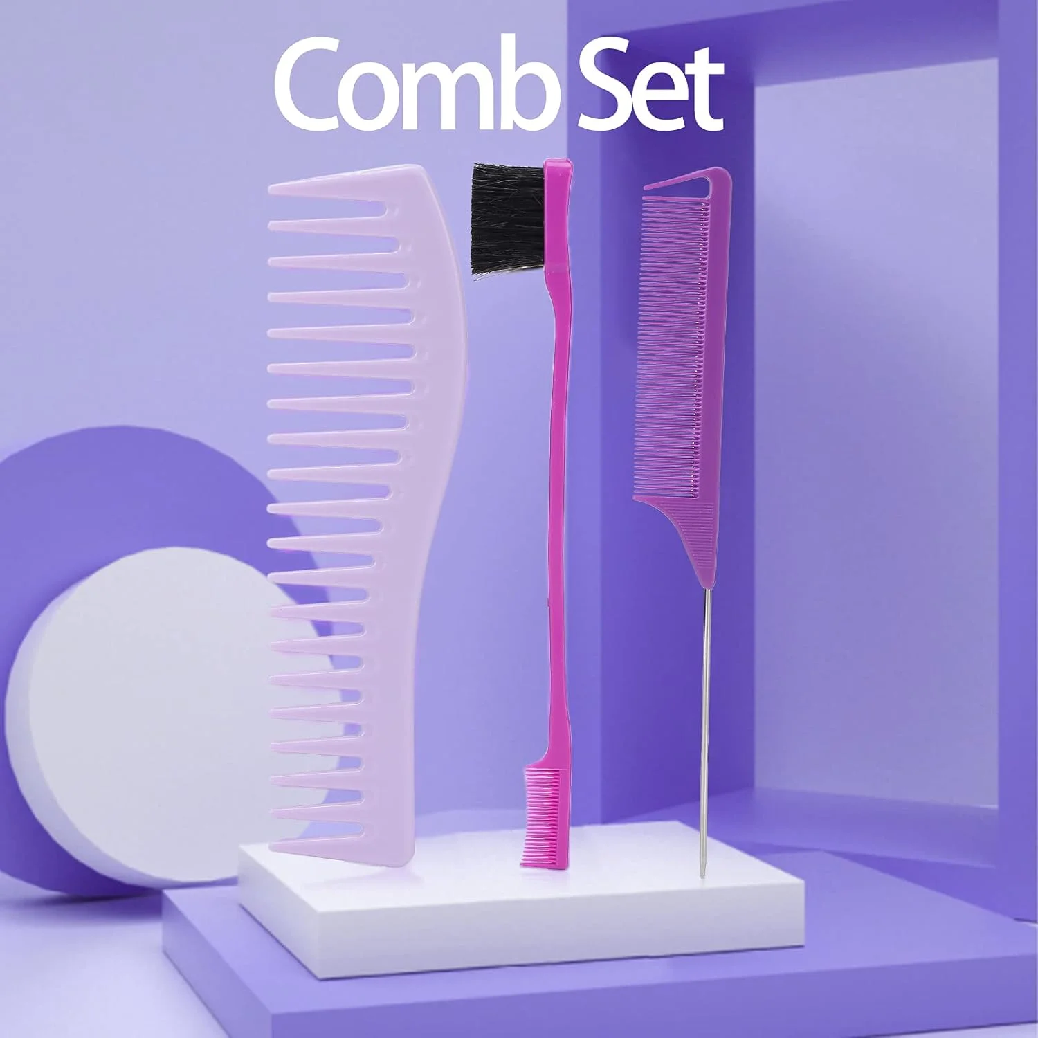 ست شانه 01، کاربری و حمل آسان، شامل شانه دم موشی برای صاف کردن و حالت دادن به مو، مناسب برای آرایشگاه، پیرایشگاه و استفاده عمومی در منزل ست شانه 01، کاربری و حمل آسان، شامل شانه دم موشی برای صاف کردن و حالت دادن به مو، مناسب برای آرایشگاه، پیرایشگاه و استفاده عمومی در منزل