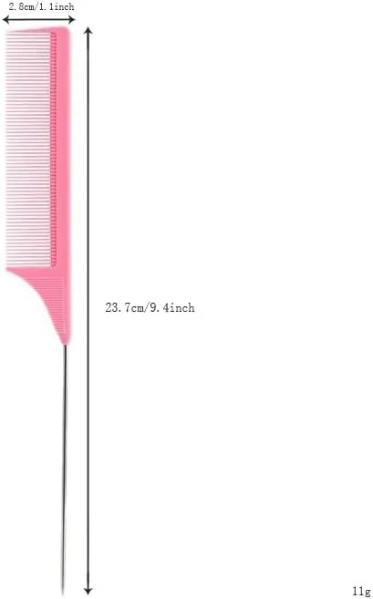 شانه دم باریک حرفه ای فولادی مقاوم در برابر حرارت با دندانه فلزی، شانه موی دم موشی مشکی با دندانه های ظریف، برس شانه پوش دهنده دم فلزی (مشکی، تک سایز) شانه دم باریک حرفه ای فولادی مقاوم در برابر حرارت با دندانه فلزی، شانه موی دم موشی مشکی با دندانه های ظریف، برس شانه پوش دهنده دم فلزی (مشکی، تک سایز)