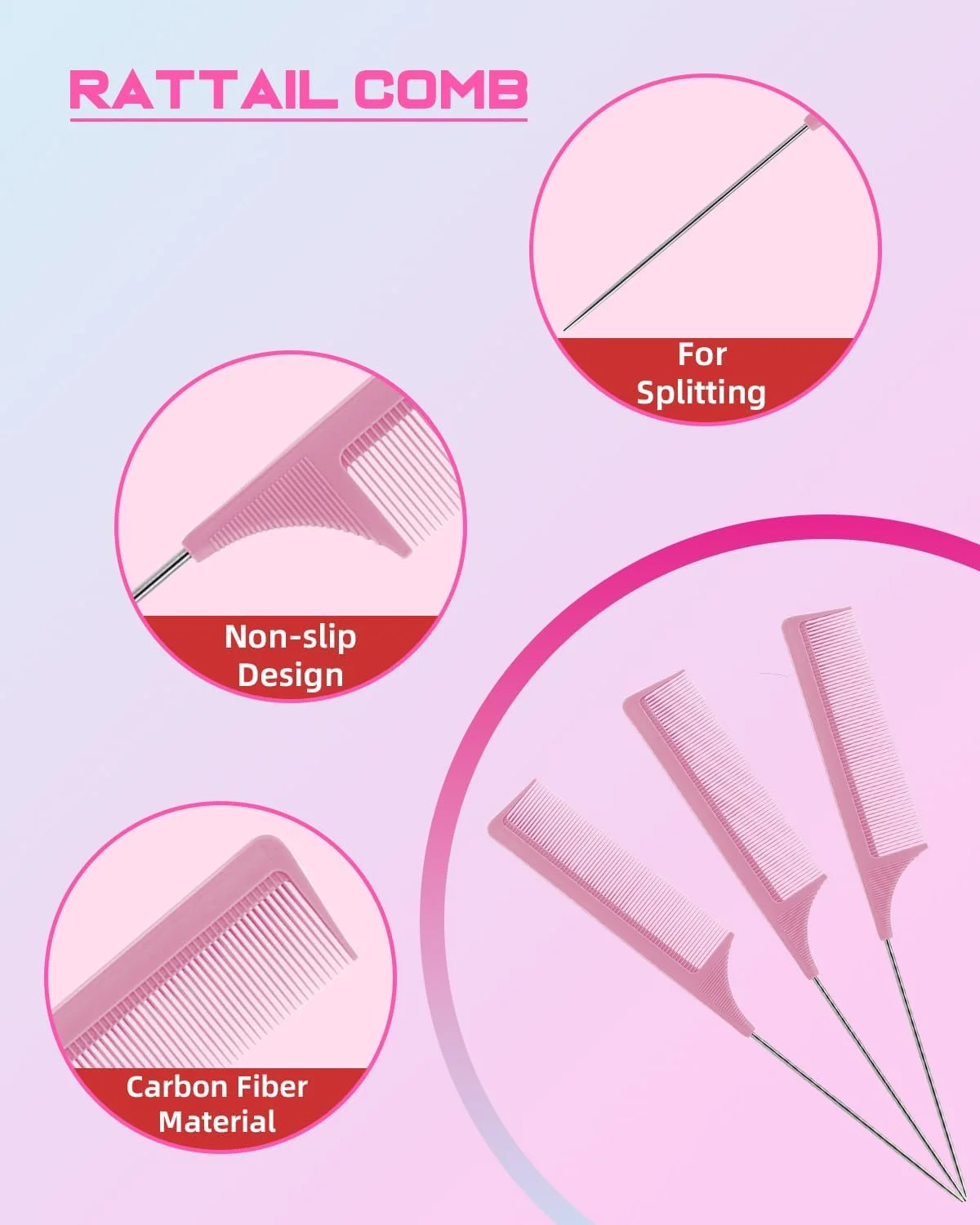 مجموعه 3 عددی ابزار حلقه مو، 2 حلقه ابزار بافت فرانسوی و 1 شانه دم موشی با پین فلزی، ابزار بافت مو، ابزار حالت دهنده حلقه مو برای زنان و دختران، صورتی مجموعه 3 عددی ابزار حلقه مو، 2 حلقه ابزار بافت فرانسوی و 1 شانه دم موشی با پین فلزی، ابزار بافت مو، ابزار حالت دهنده حلقه مو برای زنان و دختران، صورتی