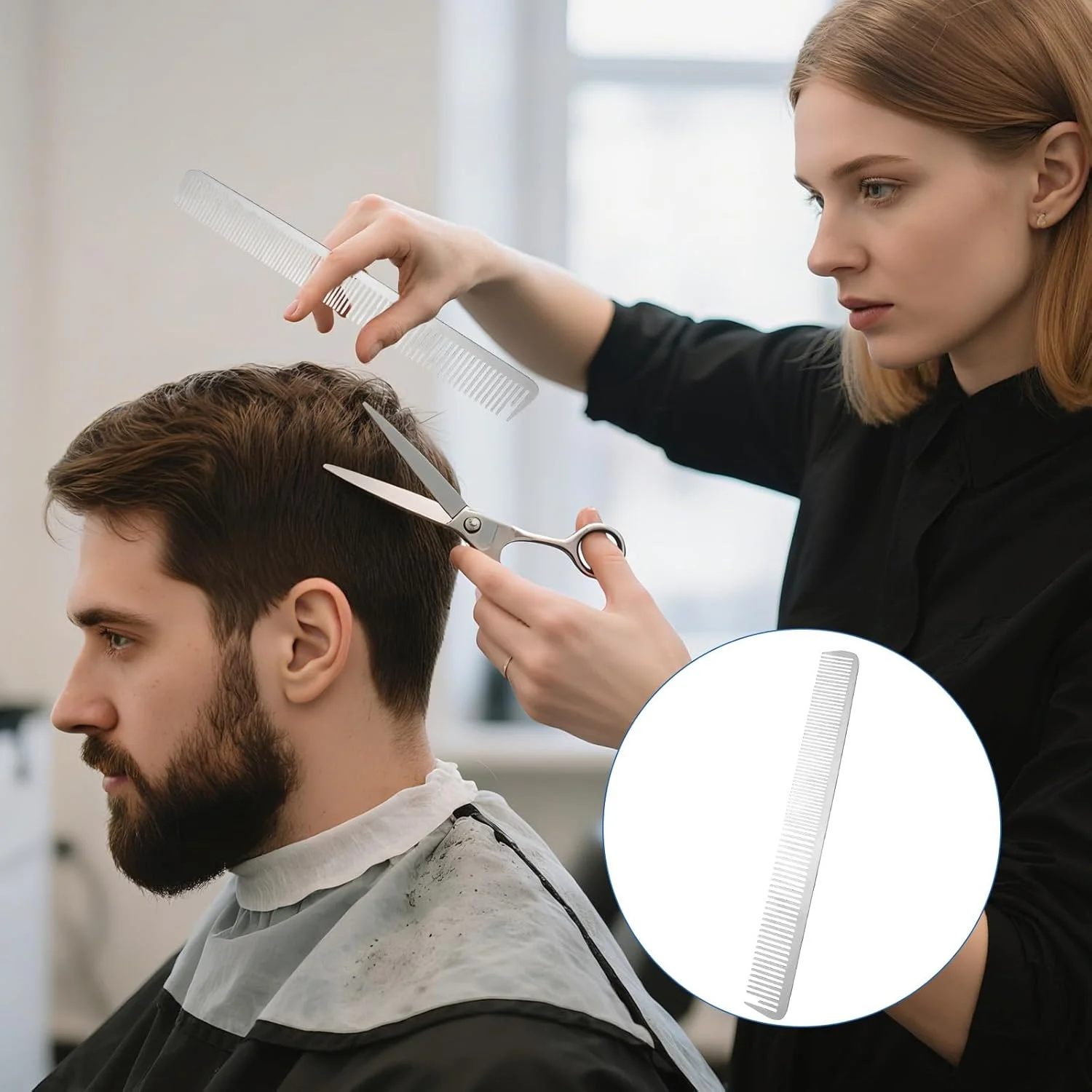 شانه مو استیل ضد زنگ 2 عددی، شانه های حالت دهنده مو با دندانه های ظریف، شانه دم موشی فلزی با دندانه های ریز برای آرایشگاه شانه مو استیل ضد زنگ 2 عددی، شانه های حالت دهنده مو با دندانه های ظریف، شانه دم موشی فلزی با دندانه های ریز برای آرایشگاه