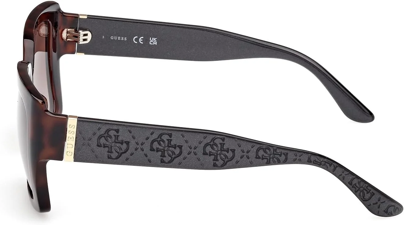 عینک آفتابی زنانه GUESS مدل NORMAL SQUARE با فریم کامل، قهوه ای، سایز 53