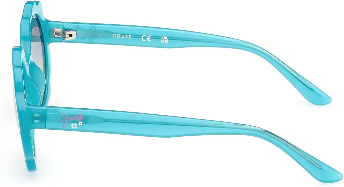 عینک آفتابی دخترانه گرد فریم کامل GUESS، فیروزه ای، 45