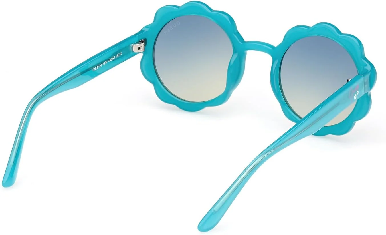عینک آفتابی دخترانه گرد فریم کامل GUESS، فیروزه ای، 45