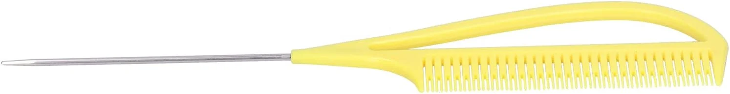 شانه‌های حالت دهنده موی آرایشگری، شانه دم موشی قابل حمل برای حالت دادن مو، مناسب برای استفاده خانگی، بانوان و سالن آرایش (زرد)