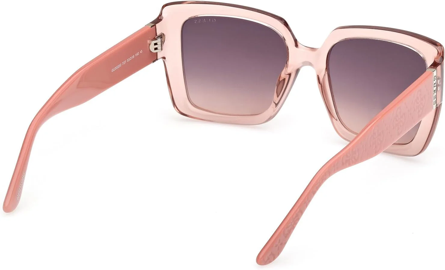 عینک آفتابی زنانه GUESS مدل مربعی با فریم کامل، صورتی، سایز 53