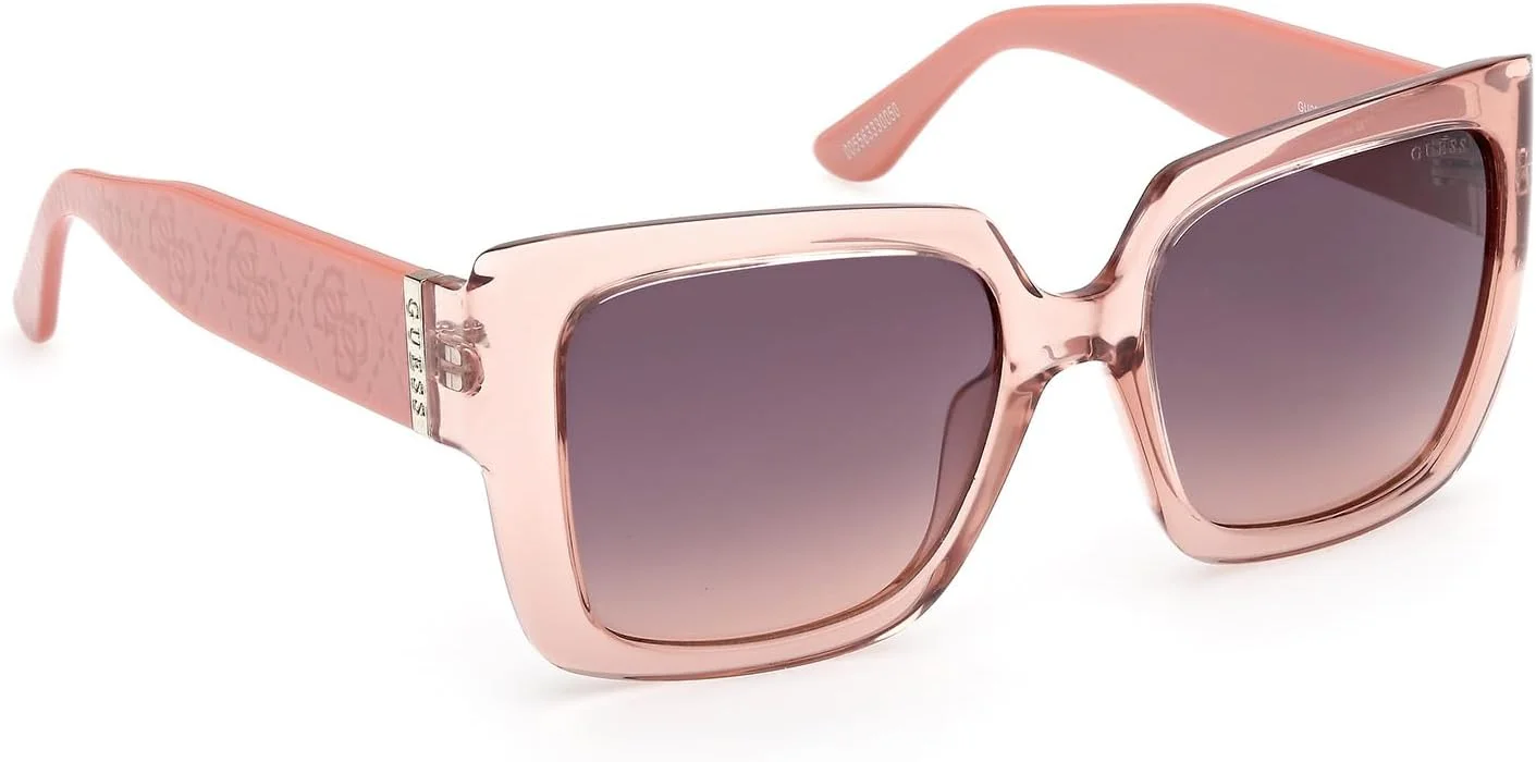 عینک آفتابی زنانه GUESS مدل مربعی با فریم کامل، صورتی، سایز 53