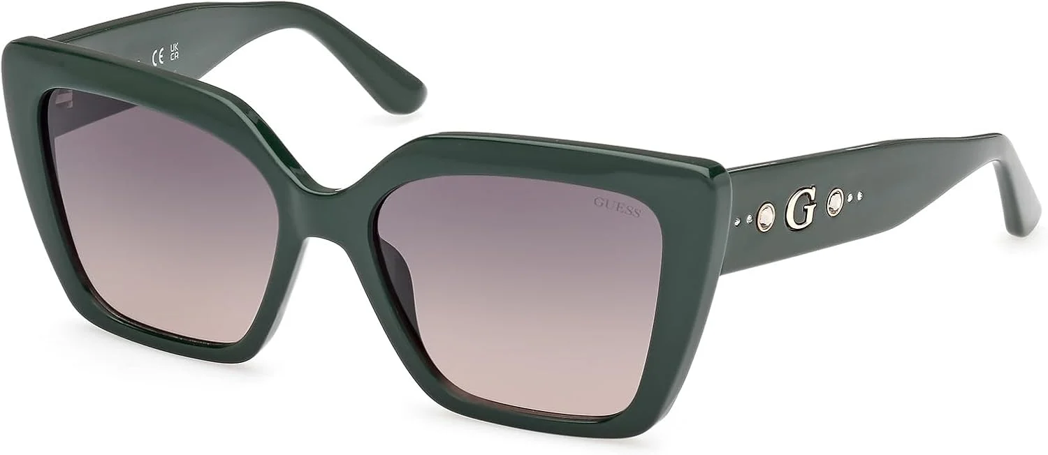 عینک آفتابی زنانه GUESS GU0016296B55 با فریم پروانه ای سبز رنگ و محافظت UV عینک آفتابی زنانه GUESS GU0016296B55 با فریم پروانه ای سبز رنگ و محافظت UV
