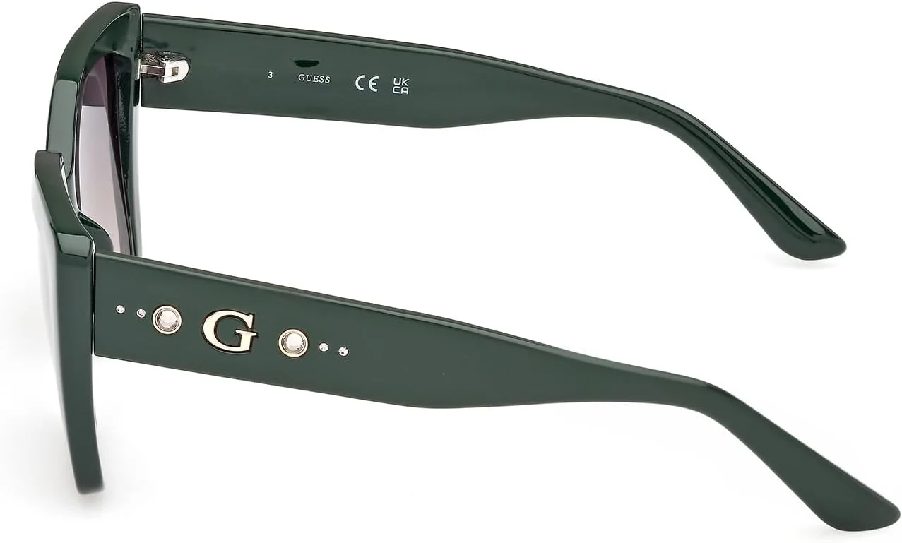 عینک آفتابی زنانه GUESS GU0016296B55 با فریم پروانه ای سبز رنگ و محافظت UV