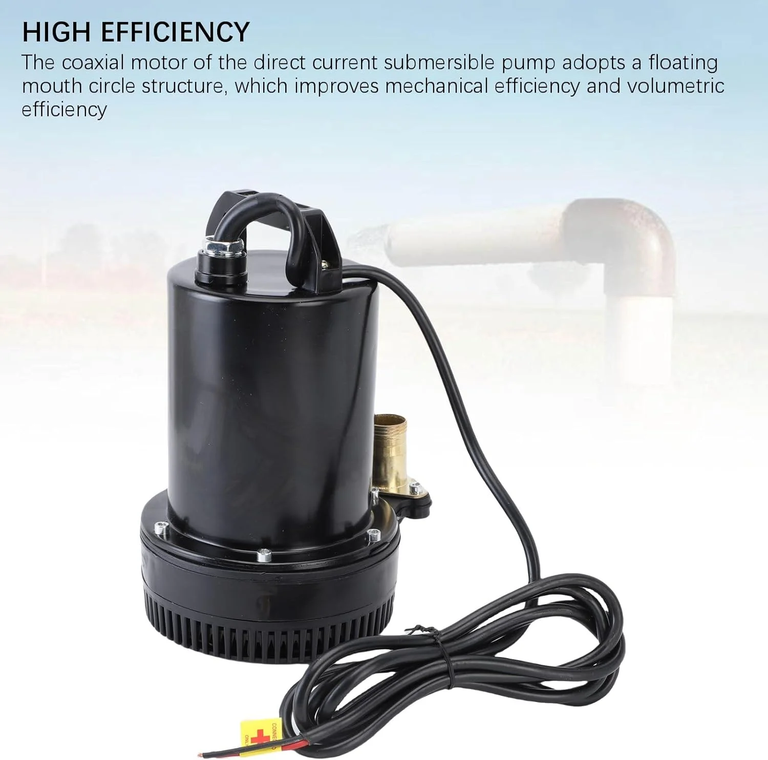 پمپ شناور جریان مستقیم 220 وات Cryfokt، پمپ بالابر 26 فوتی با صدای کم، سختی مکانیکی بالا و مقاوم در برابر خوردگی برای آبیاری