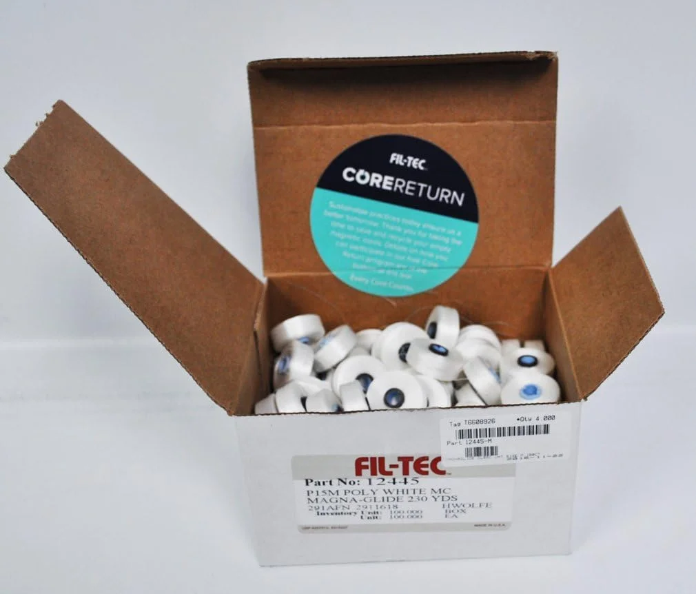 ماکوهای از پیش پر شده Fil-Tech Magna-Glide Poly Classics Style M Jumbo 230yd، بسته 100 عددی، سفید ماکوهای از پیش پر شده Fil-Tech Magna-Glide Poly Classics Style M Jumbo 230yd، بسته 100 عددی، سفید