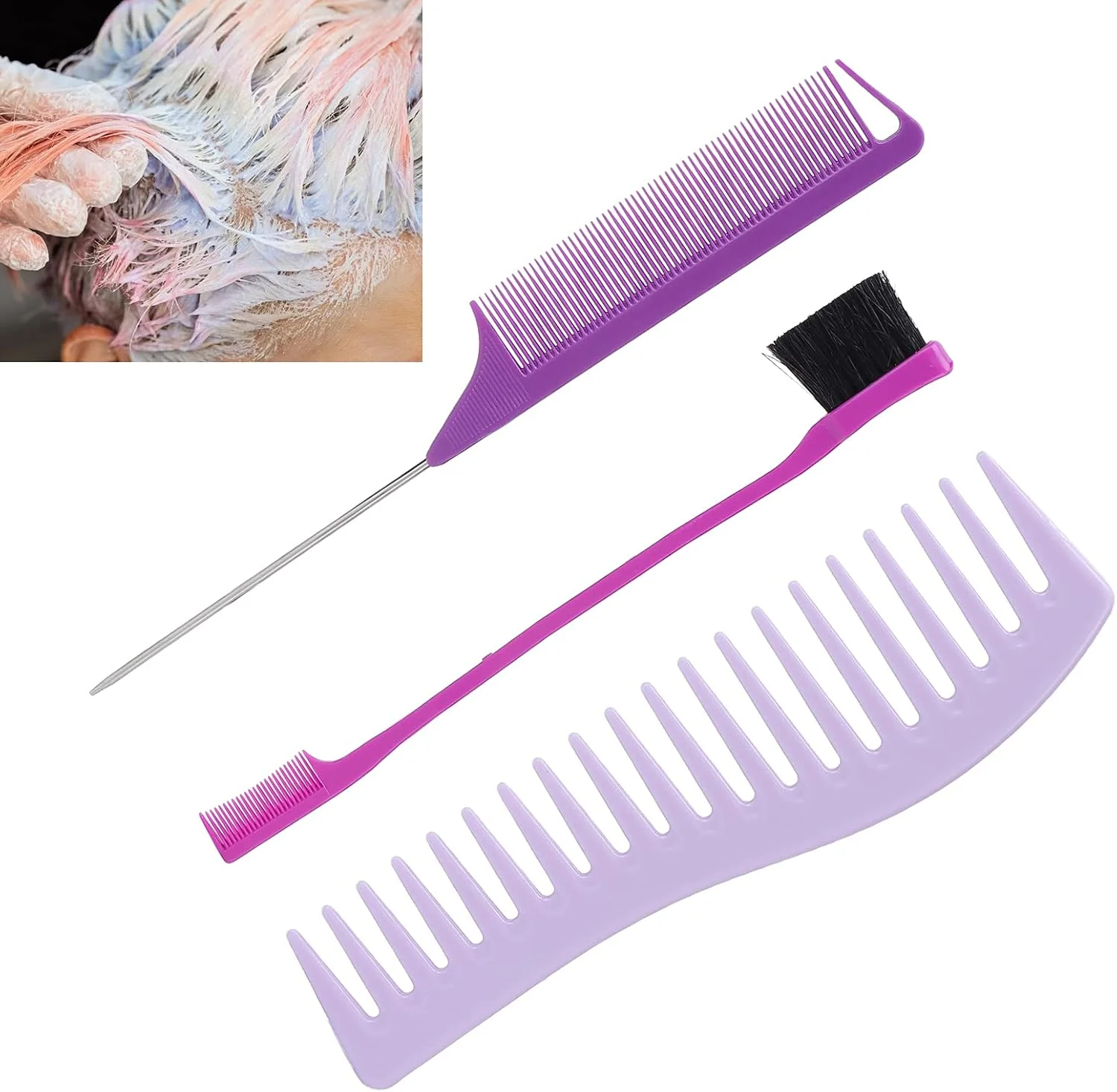 مجموعه شانه سیگمای، مجموعه شانه دم موشی با کاربردهای گسترده و اندازه مناسب برای صاف کردن و حالت دادن به مو مجموعه شانه سیگمای، مجموعه شانه دم موشی با کاربردهای گسترده و اندازه مناسب برای صاف کردن و حالت دادن به مو